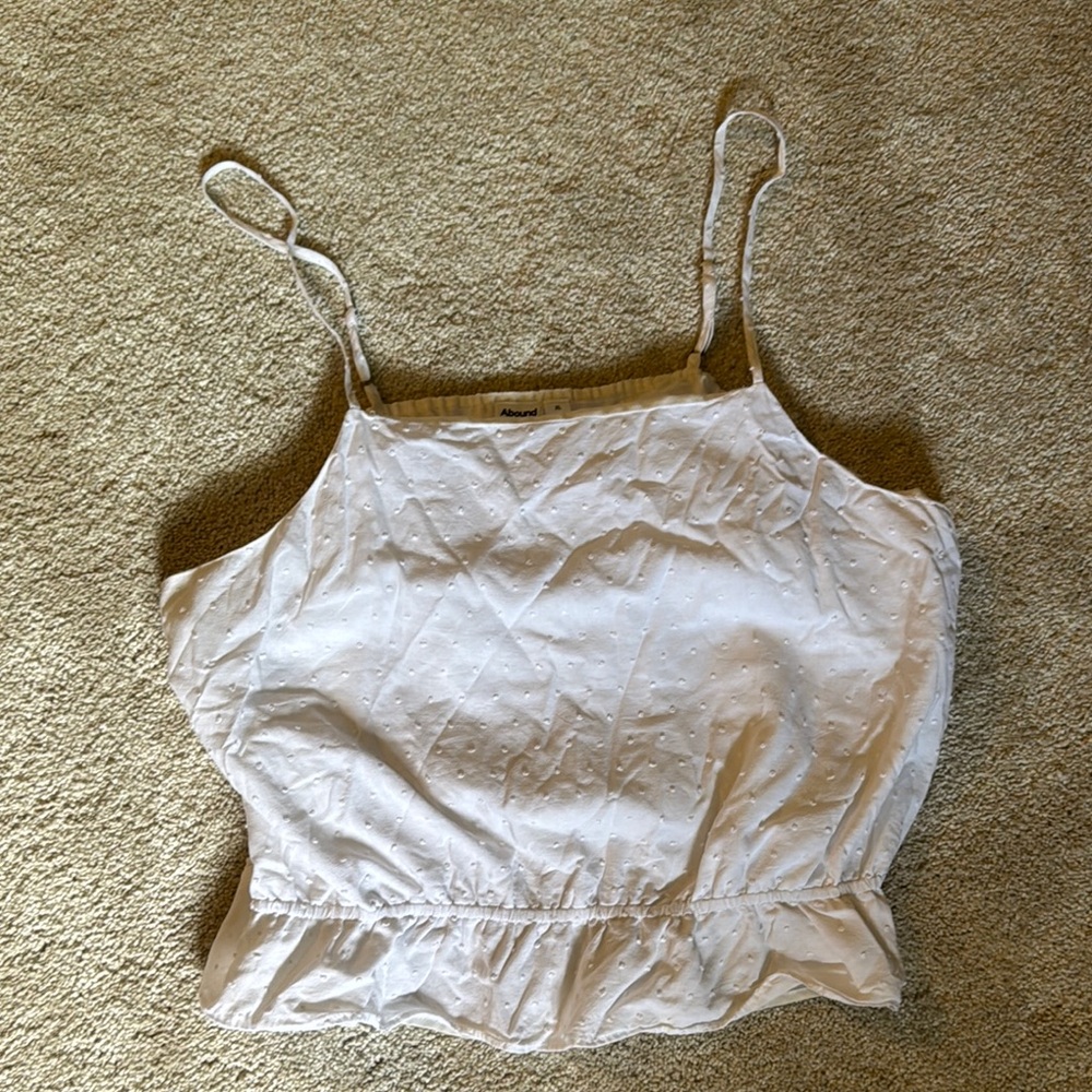 Abound White Fitted Crop Camisole